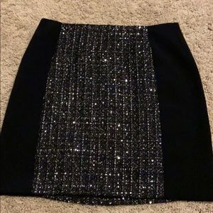 Loft holiday sparkle lined skirt size 6